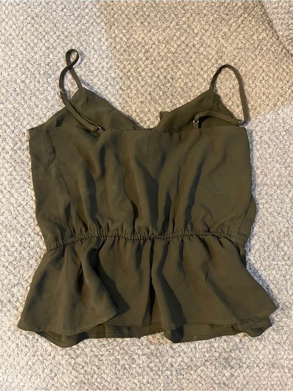 Express Olive Ruffle Drawstring Cami - Picture 3 of 3